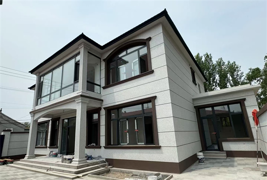 順義趙全營自建房外墻水包砂裝飾案例